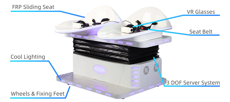 Shopping Mall 9D VR Cinema 1.5KW Double Sliding VR Simulator Games