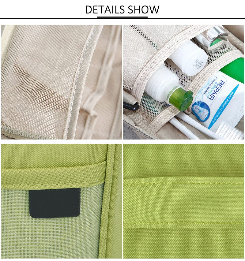 Square Green Hanging Waterproof Polyester Cosmetic Bag