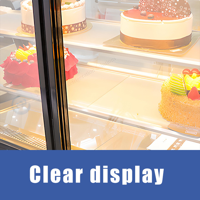 Adjustable Glass Shelf Cake Display Cooler Double Temperature Dessert Cabinet