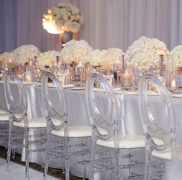 Resin Napoleon Chair Wedding White Black Banquet Phoenix Clear 40x43x92cm