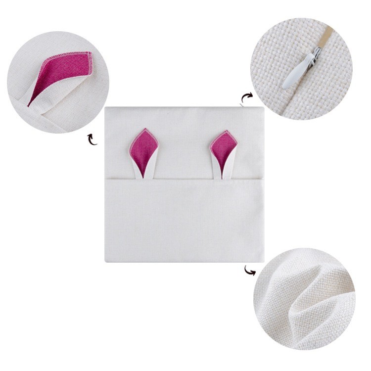 40*40cm Blank Sublimation Pillow Case With Rabbit Ear And Pocket For Easter Day