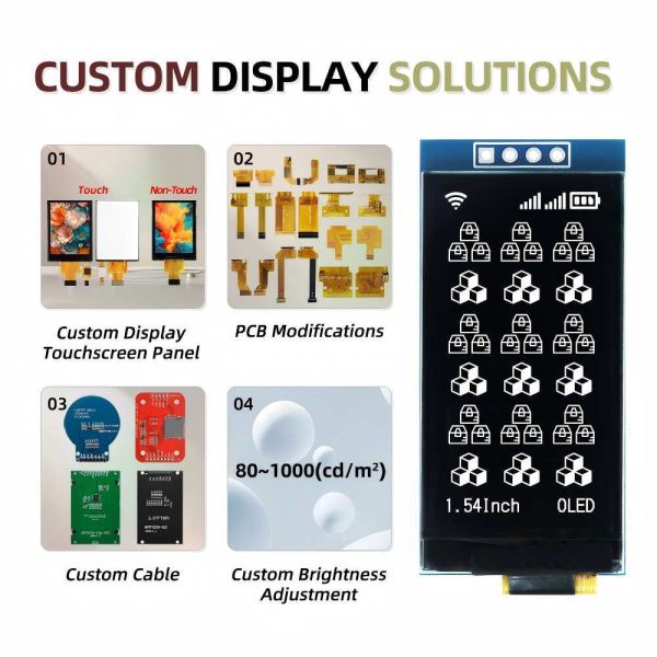 1.54 Inch OLED Module side view and pin configuration