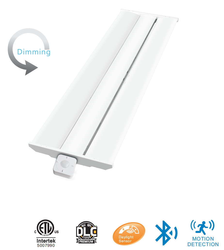 Wireless Bluetooth smart LED high bay light ETL DLC NLC 4FT 300W