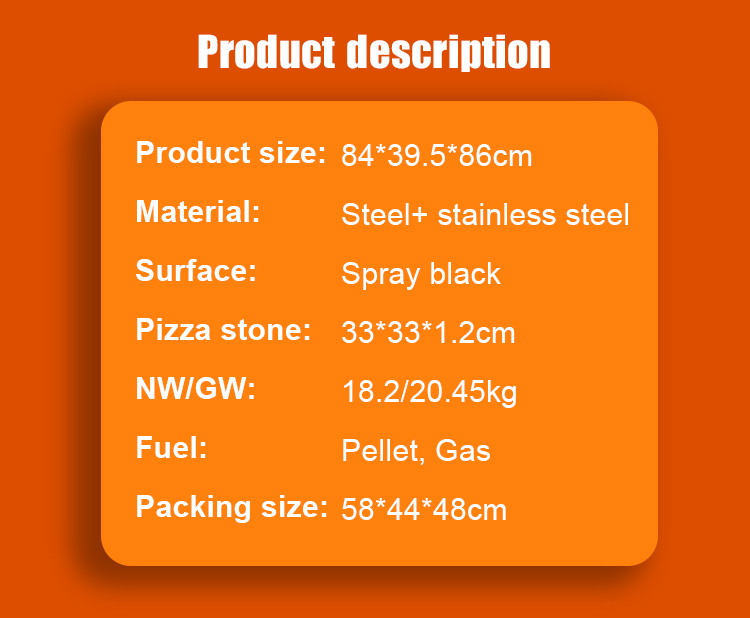 Outdoor Garden Patio Pizza Oven with Pizza Stone and App-Controlled Wood Fired Design