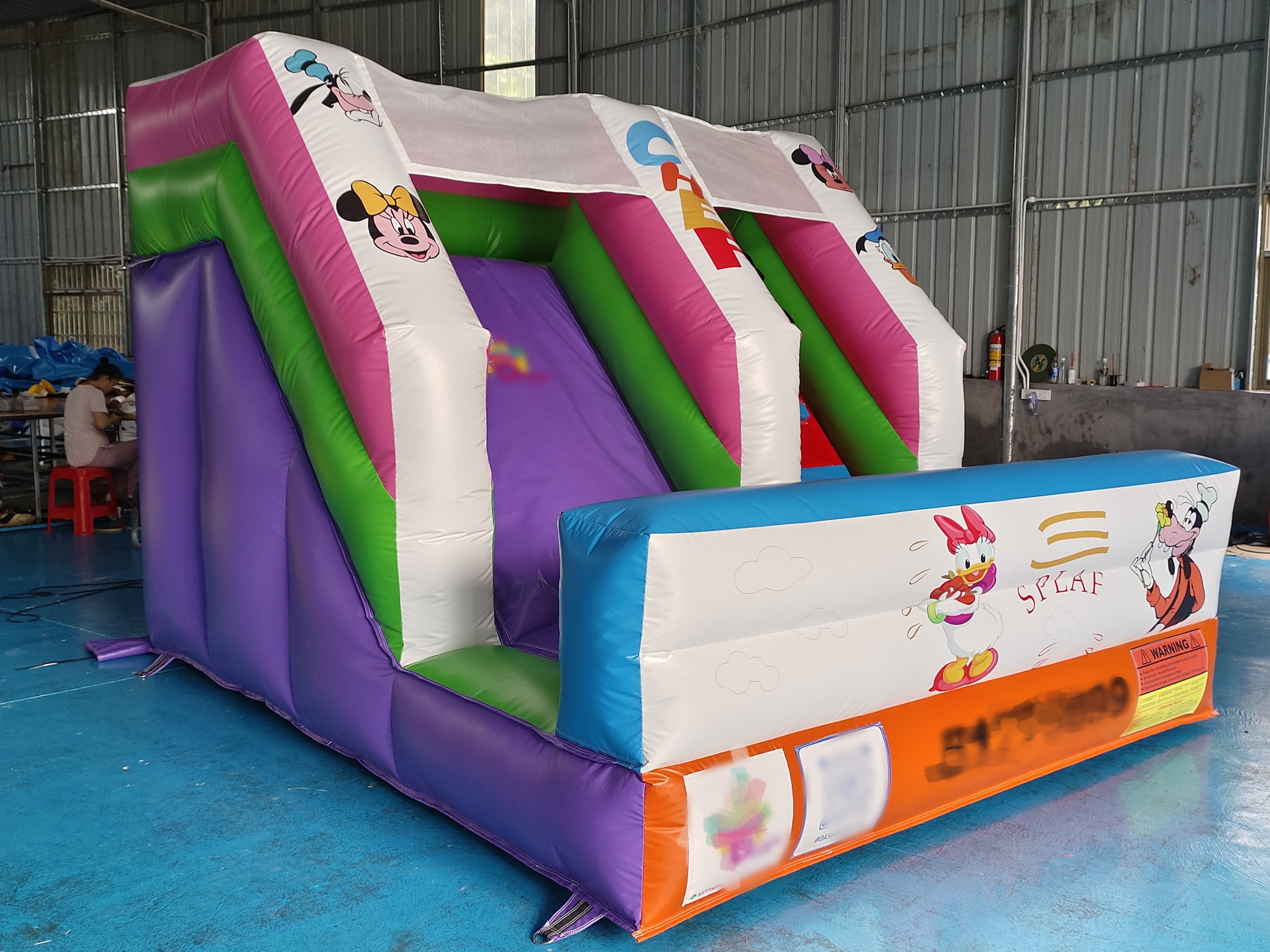 Commercial 0.55 Pvc Digital Printing Inflatable Dry Slide Mickey Mouse Cartoon Inflatable Castle For Outdoor For Kids