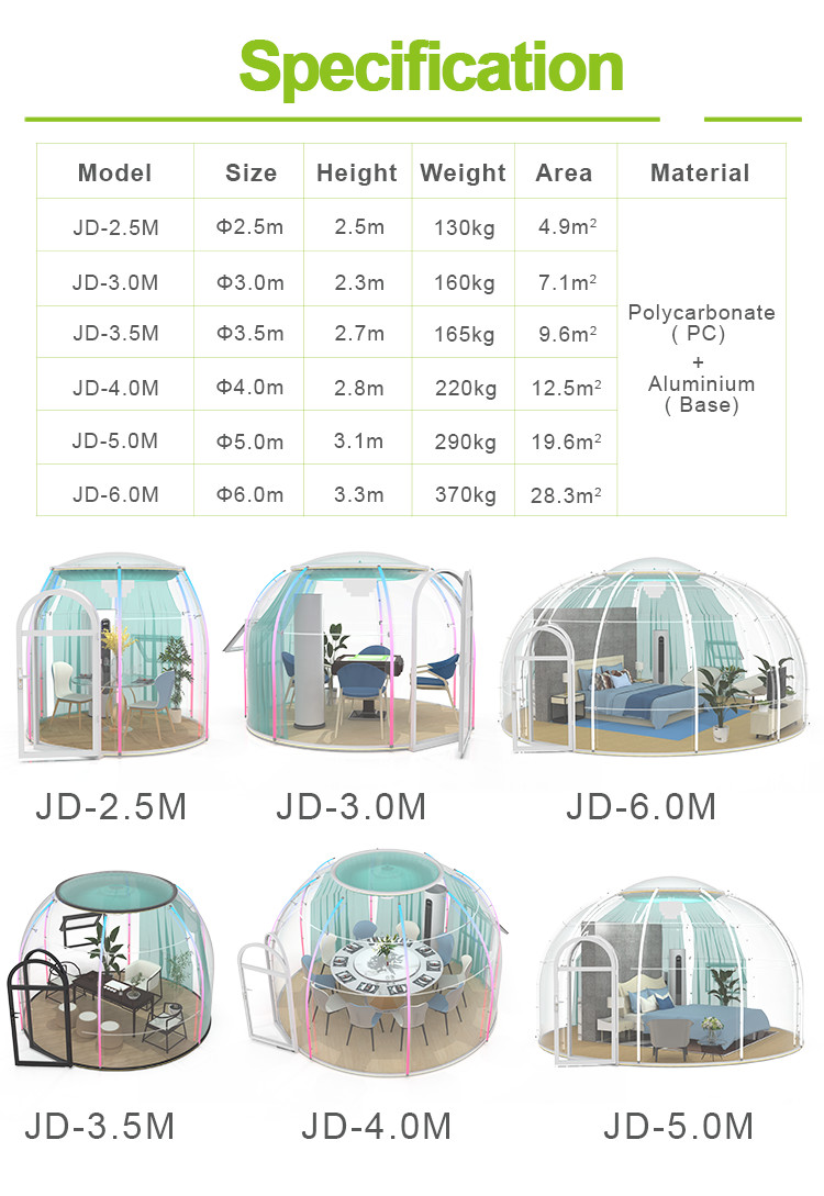 Contemporary Design Igloo Bubble Tent Sunroom Waterproof Dome Tents
