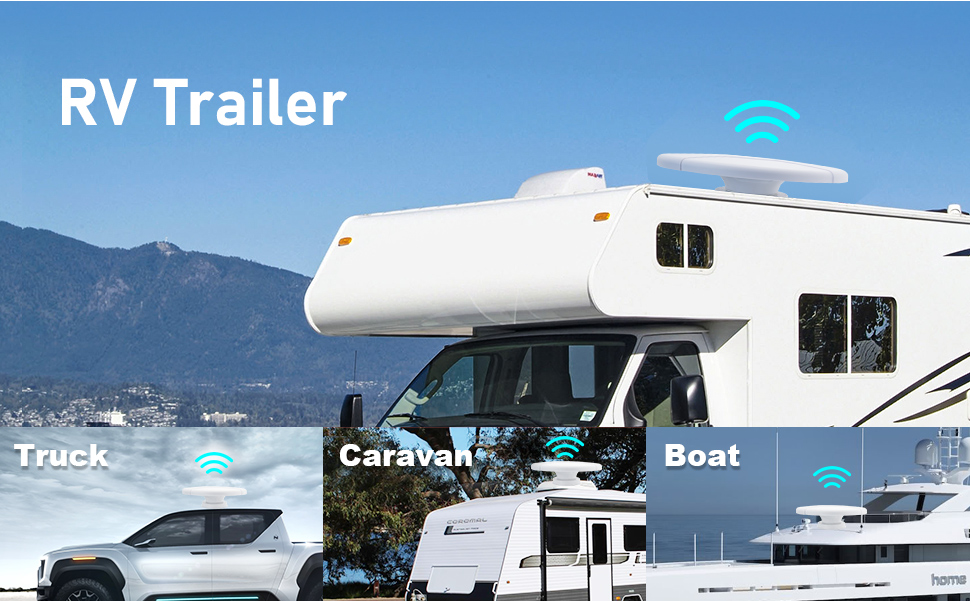 Caravans Touring Car Recreational Vehicle Digital TV RV Antenna UFO Style External Motor Home Outdoor UHF 470-860MHZ 2.0