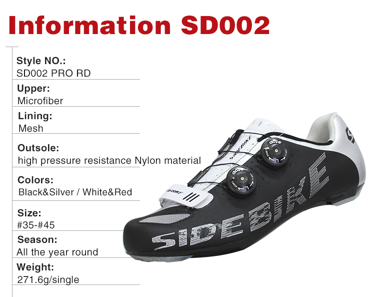 High Elastic SPD Indoor Cycling Shoes , Black Road Bike Shoes Skid Proof 35-46