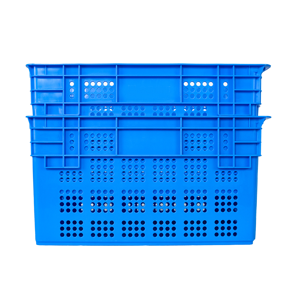 Stackable Plastic Mesh Crate for Ventilated Storage of Fresh Vegetables Eco-Friendly