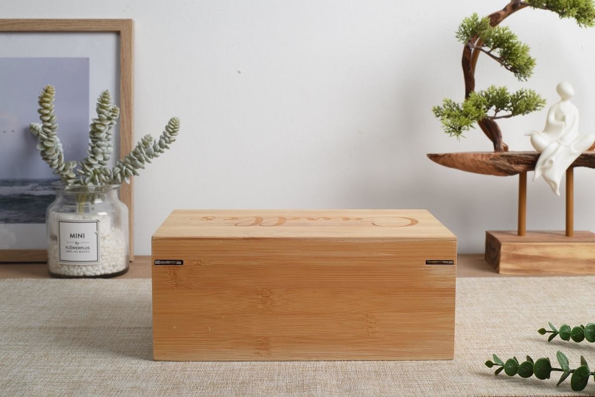 Rectangle Lidded Wooden Box Customizable Small Wooden Storage Chest