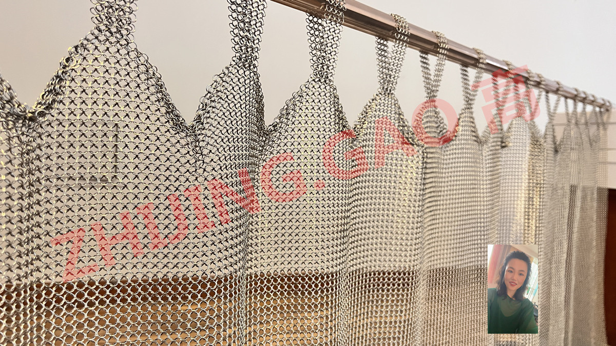 Stainless Steel Ready To Hang Chainmail Curtain 0.8x7mm For Architecture Decoration