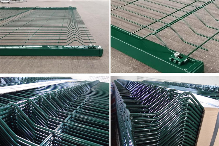 Hot Galvanized Welded Mesh Fencing Metal PVC Coated Green 3D V Bending Curved