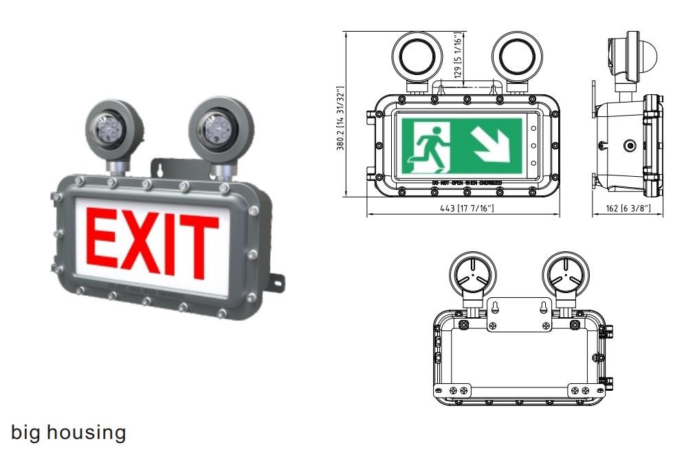 IP66 LED Exit Emergency Light DC12-36V For Dangerous Place