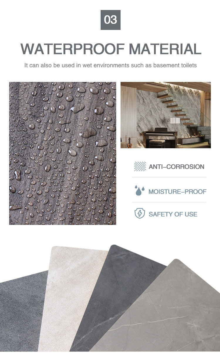Home Decoration TV Background Wall Waterproof And Moisture-proof Marble Wood Veneer Wall Panels