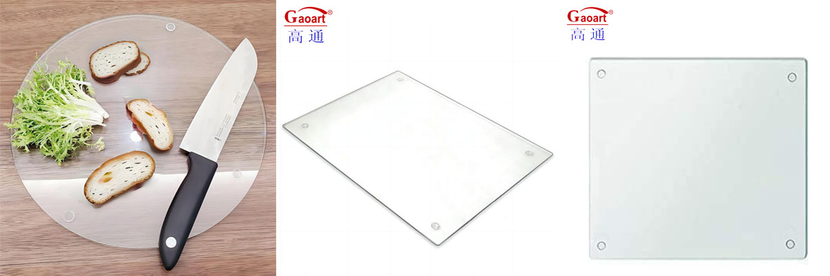 Listing Golden Rectangle Tempered Glass Customer Size Cutting Board for Kitchen 500 Pcs