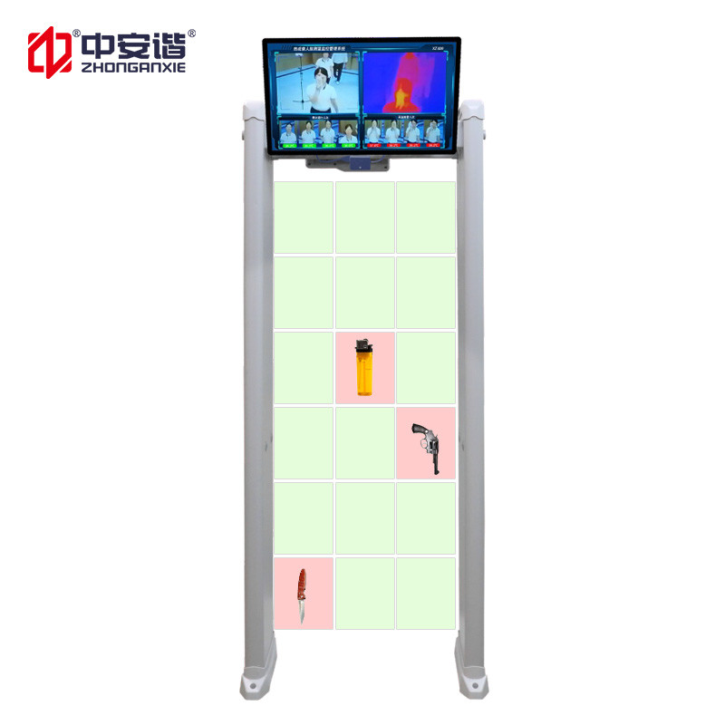 32inch LCD thermal face temperature detection walk through metal detection door
