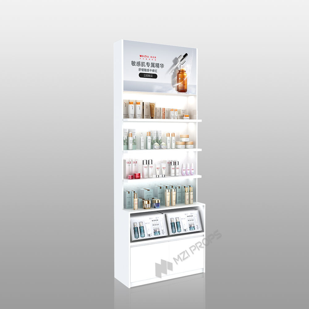 ZhMS-V6 Adjustable Light Source Skincare Display Cabinet with Soft Film Light Box