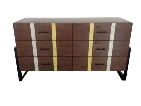 6-drawer metal base wooden dresser for hotel bedroom furniture,hospitality
