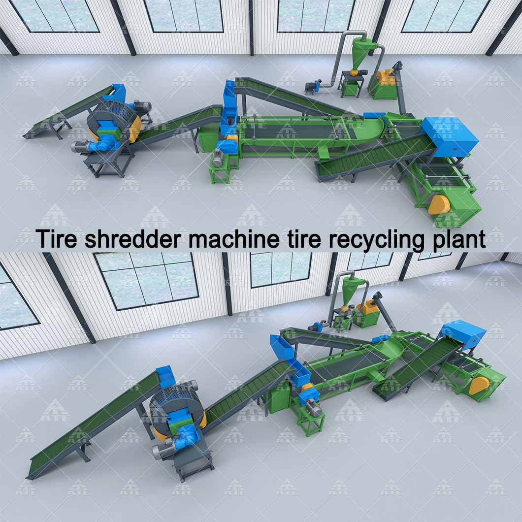 Full Automatic Industrial Tyre Shredder 2T-3T Car Tyre Shredder Recycling