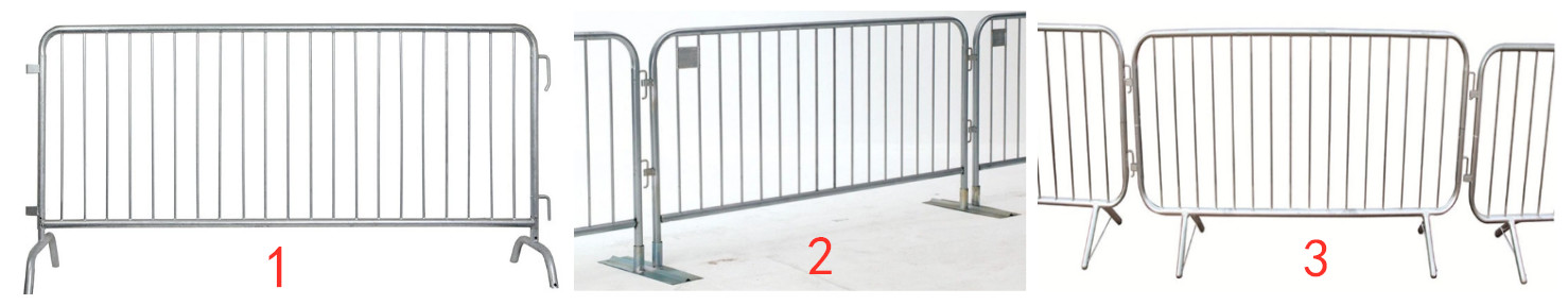 Traffic Fence Metal Crowd Control Barricades Heavy Duty Movable 1.1*2.1m