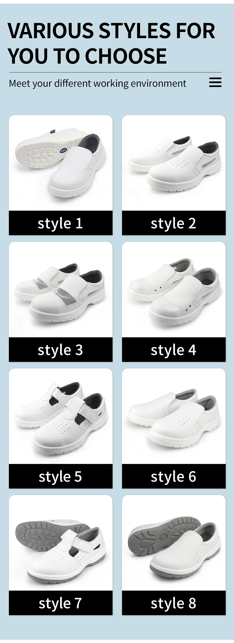 Deodorant Work Safety Anti Static Shoes Steel Toe Cap Breathable Smash Puncture Proof