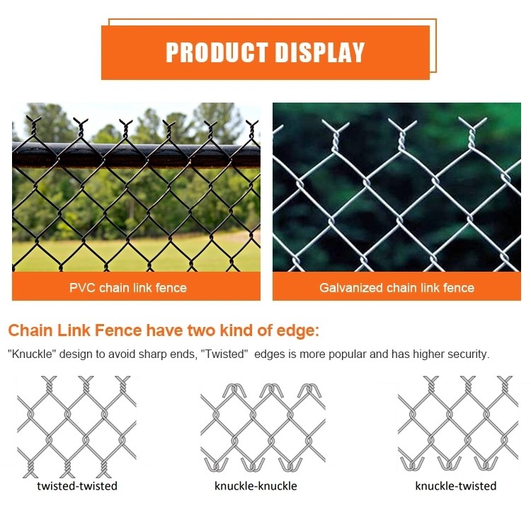 40x40 6.0mm Diamond Chain Link Fence Galvanized Wire Mesh Security