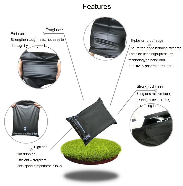 2.3Mil Cornstarch Poly Biodegradable Packaging Bag Reusable