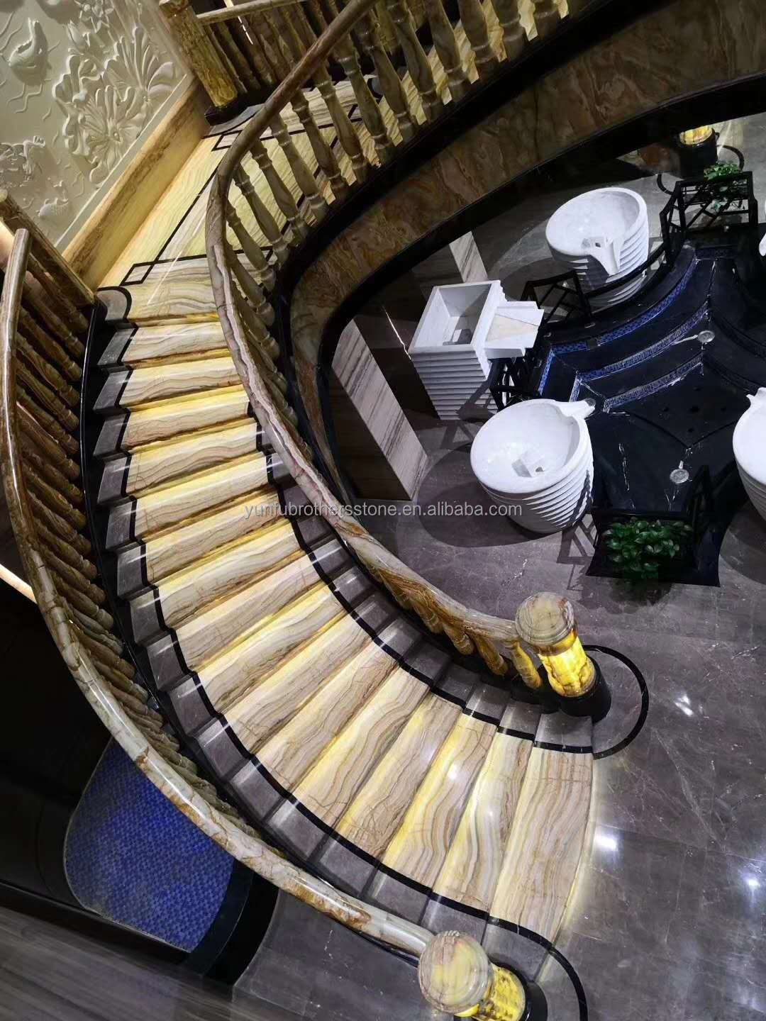 Modern Design Indoor Stair Step Riser Polished Natural Stone Material for Indoor