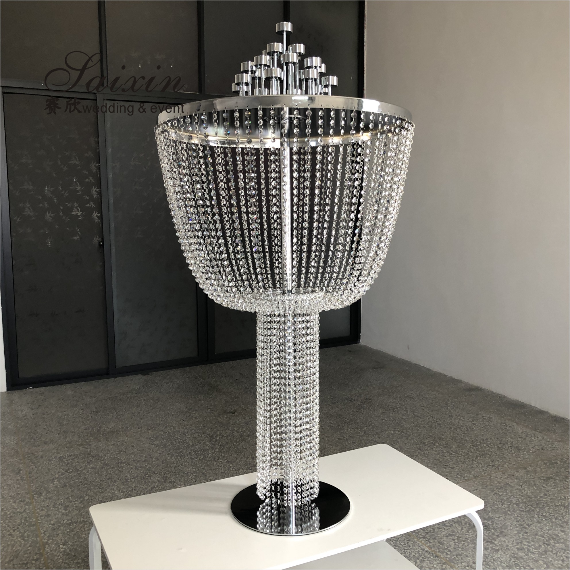 Wholesale Tall large circle round flower standing for wedding decoration centerpieces