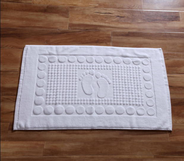 Hotel Bathroom Non-Slip Mat Pure Cotton for Shower Room Absorbent Foot Mat Home Washable
