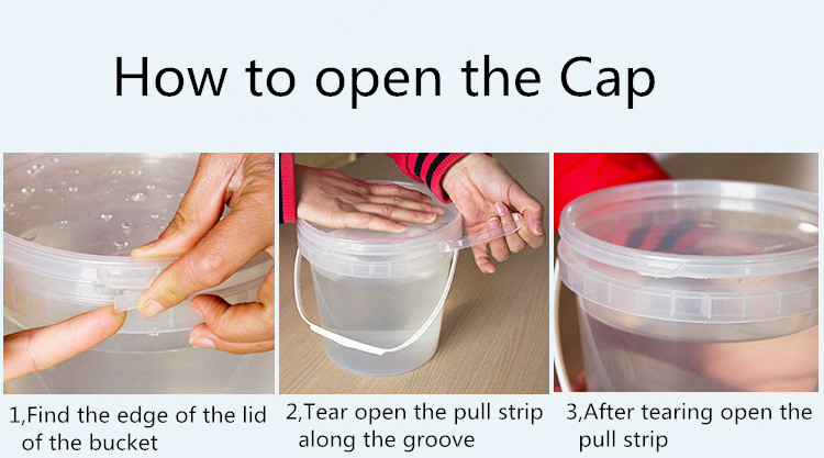Securely Sealed 15L Clear Recycled Plastic Bucket With Sealing Lid for Paint Storage