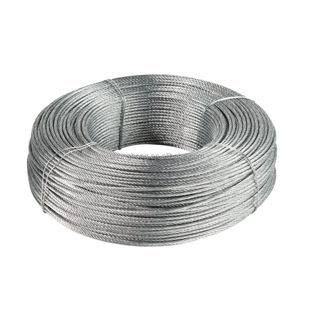 Galvanized Steel Wire Rope for Drawing and Lifting Special Cold Heading Steel Steel Grade 7*7 6*7 FC