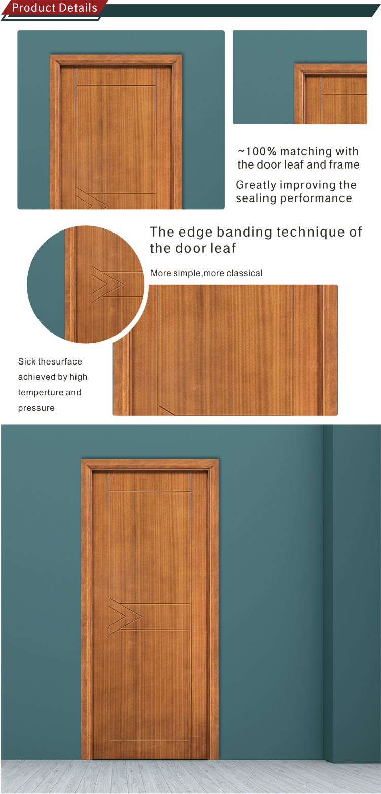 ISO9001 Classical Interior HPL Doors 205cm Height Single Wood Door
