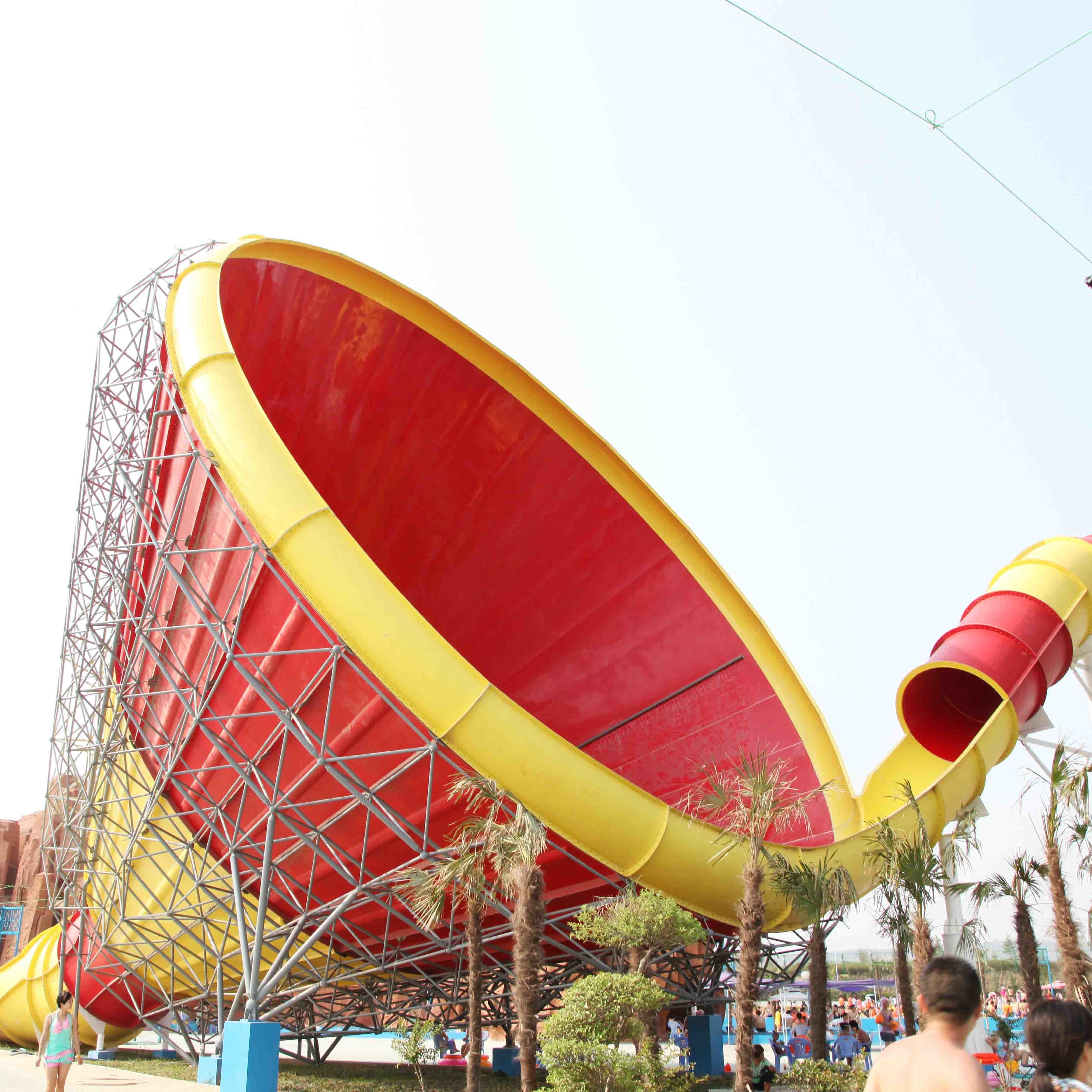 Fiberglass Pool Slide Super Tornado Water Slide 14.6m Platform Height
