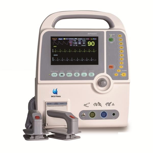 Professional Biphasic Defibrillator Monitor With ECG, SpO2, NIBP, TEMP, Print,