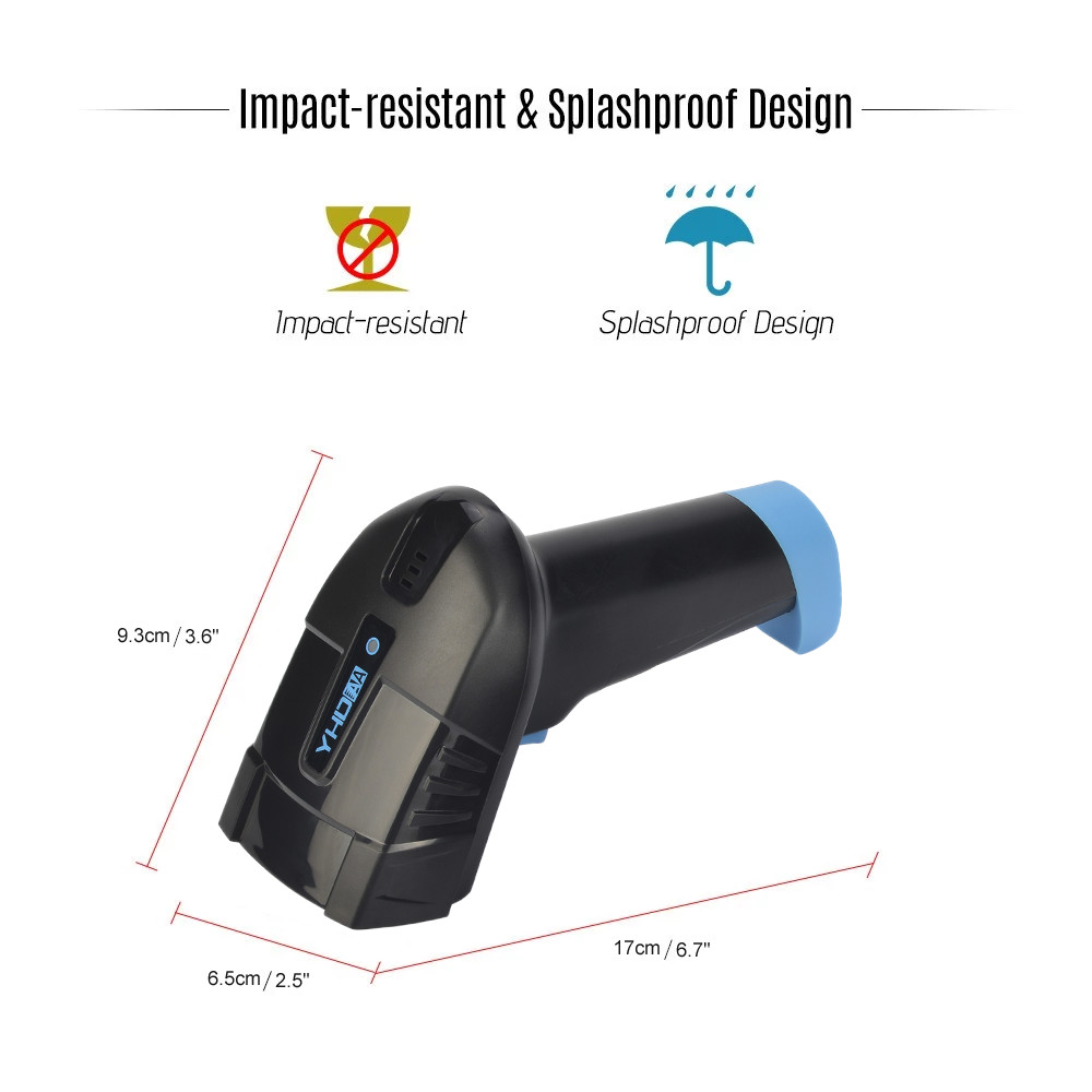 Warehouse Wireless Barcode Scanner Handheld 2D Barcode Reader 2200mah Battery