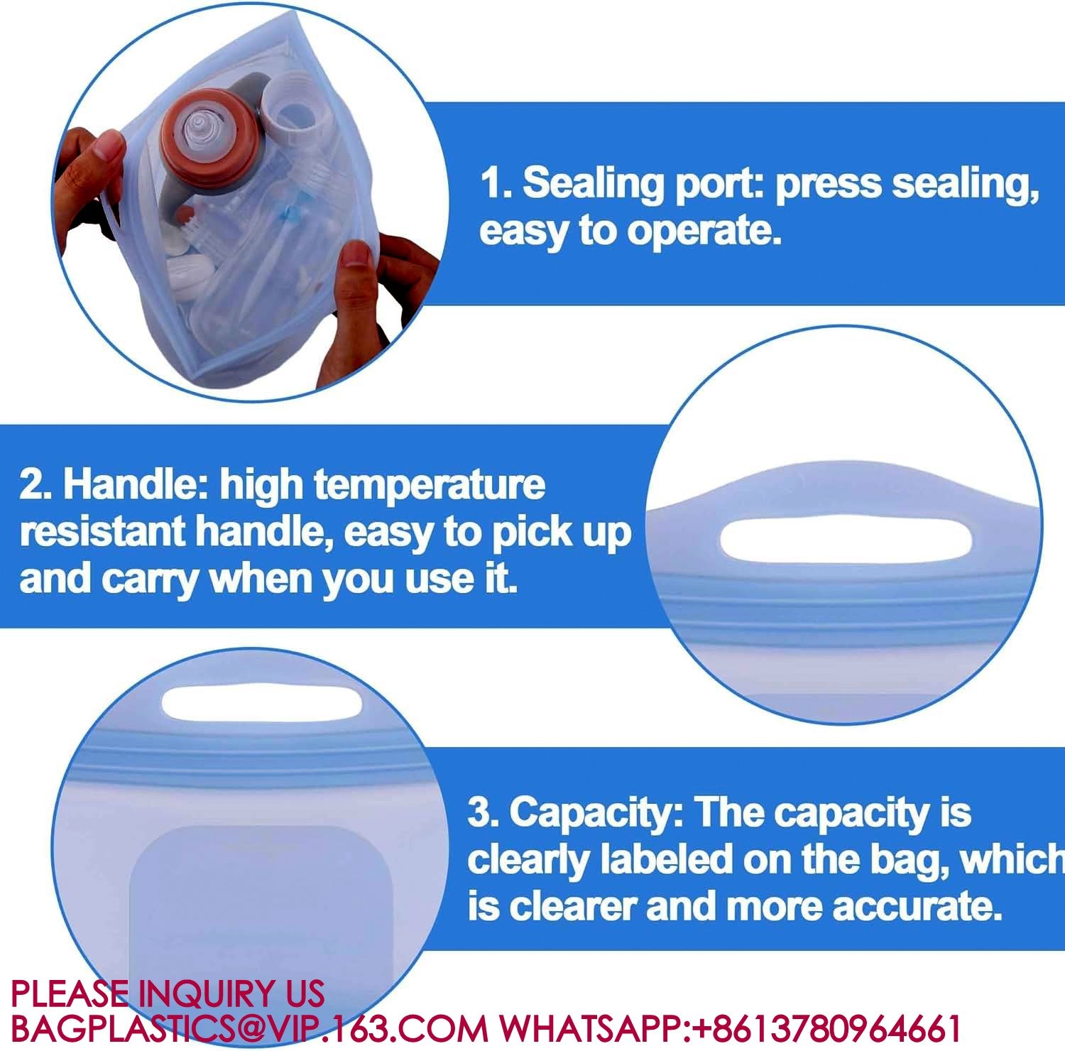 Microwave Steam Bags Bottles Reusable Silicone Microwave Steam Bags For Baby Bottles