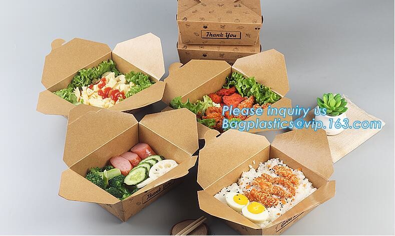 Cheap Cardboard foldable kraft paper lunch box with window,Lunch noodle fast food kraft paper box by customized logo pri
