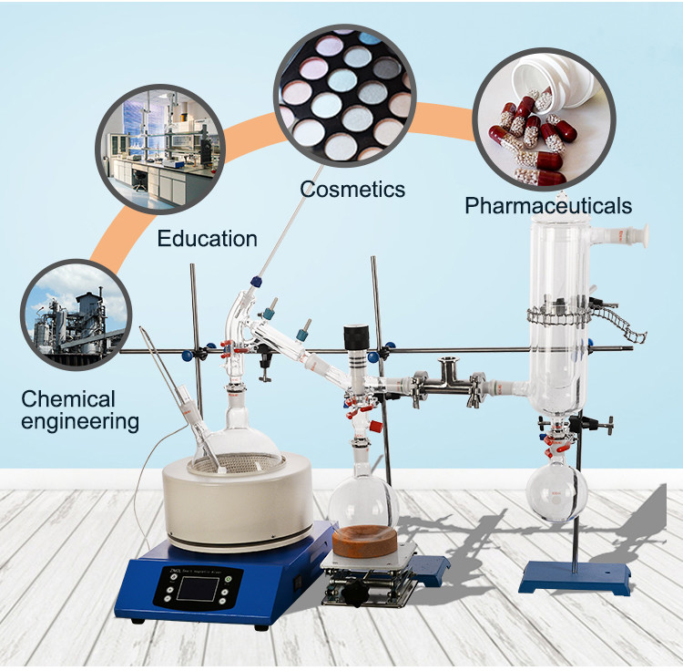 40W 2L Double Short Path Distillation Equipment 100rpm