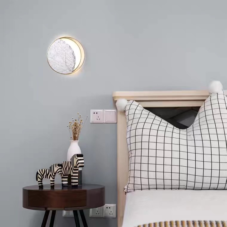 Luxury Design Indoor Decoration Living Room Staircase Modern LED Marble Wall Lamp