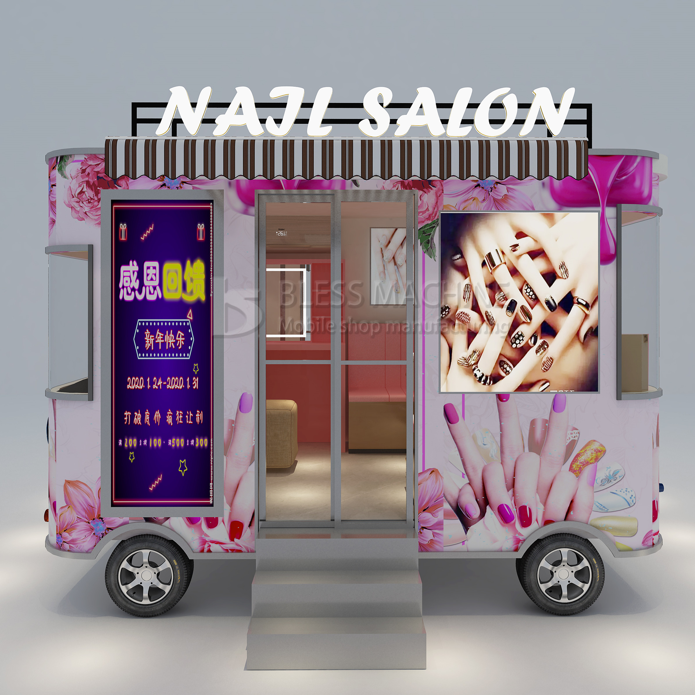 Powerful Multipurpose Mobile Electric Tricycle for Fast Food and Drinks Outlet 2022