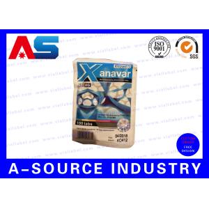 China Anavar 60 Tablets Oral Peptide Custom Printed Zip Lock Aluminum Plastic Bags Printing With Security Hologram on sale