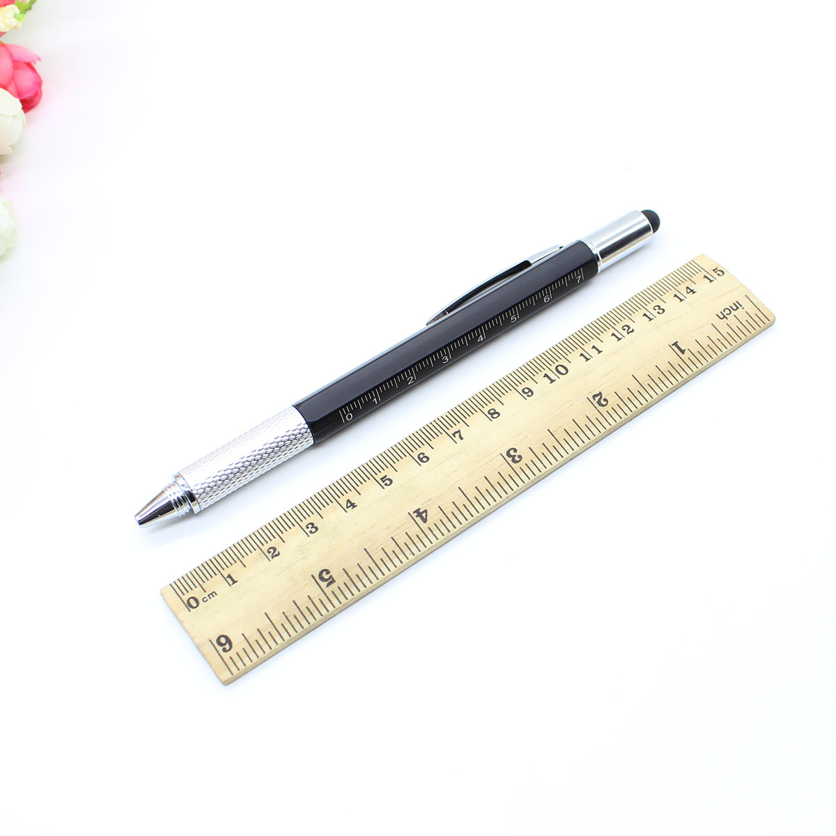 0.5 mm Gel Pen with Ruler Level Stylus and Screwdriver Small Size Big Functionality