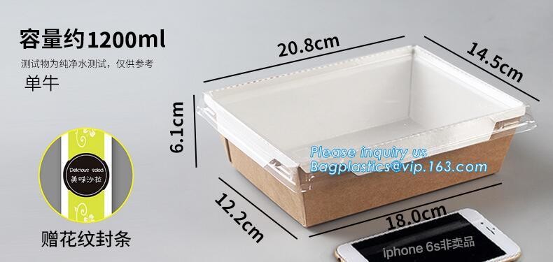 Cheap Cardboard foldable kraft paper lunch box with window,Lunch noodle fast food kraft paper box by customized logo pri