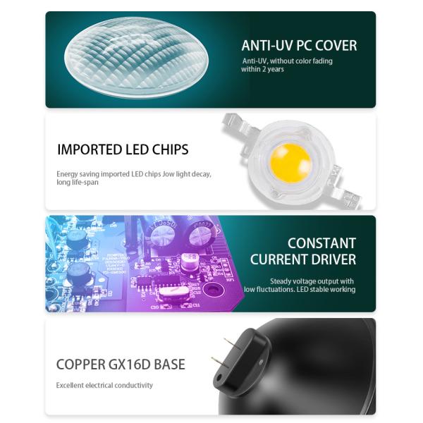 IP68 Waterproof GX16D Light Swimming Pool Light Under Water PAR56 Rgb