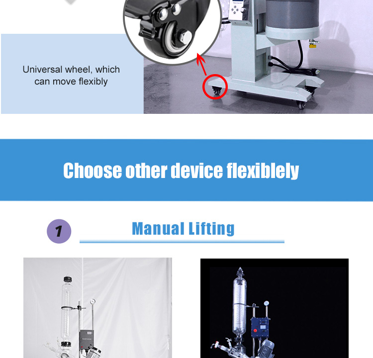 ISO LCD Control Panel 2KW Lab Rotary Evaporator