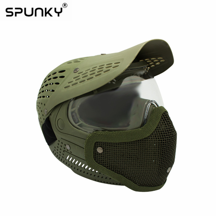 Full Head Cover Paintball Mask Goggle with Wire Mesh Half Face Mask Protection