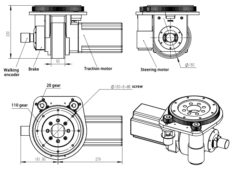 Steerable AGV Drive Wheel