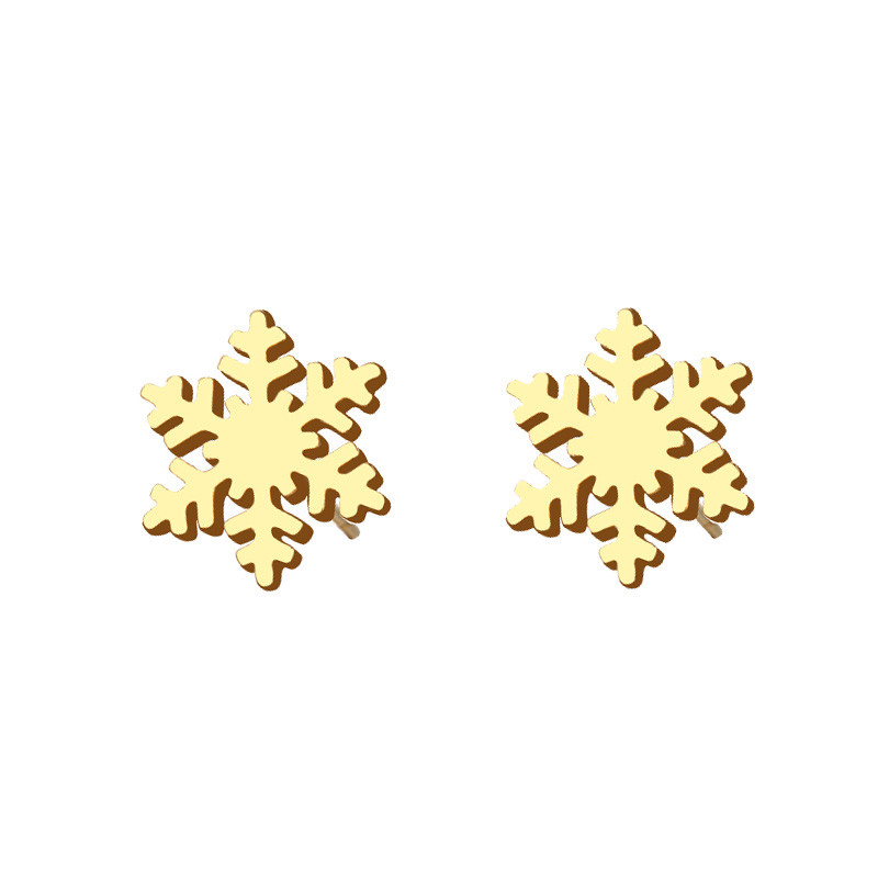 Stainless Steel Stud Earring For Women Man Snow Gold And Silver Color Lover's Engagement Jewelry Drop Shipping