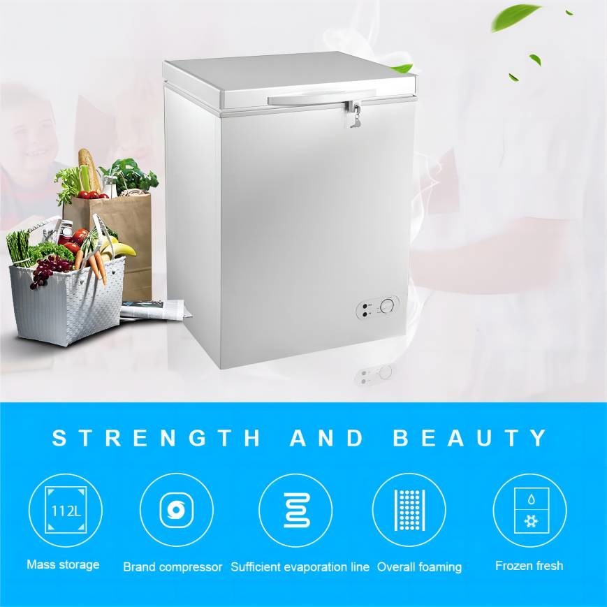Manual Defrost Glass Door Chest Freezer Mechanical Temperature Control